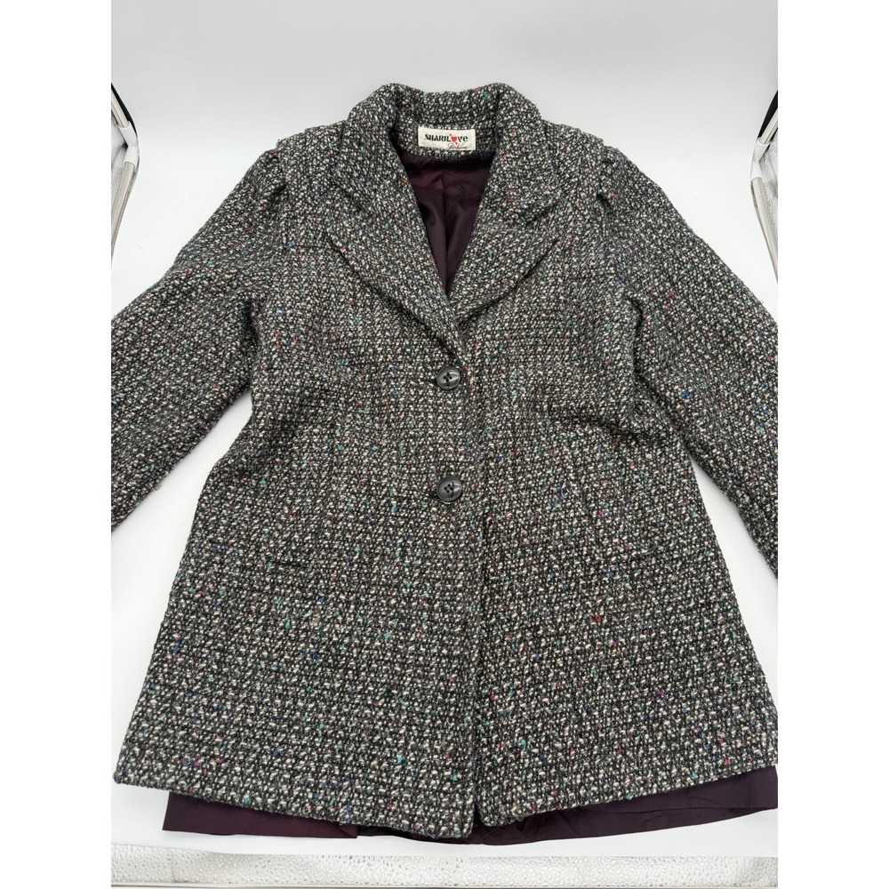 Sharilove Fashion Women's Medium 80s 90s Vintage Jacket Tweed Coat Colorful - Picture 2 of 6